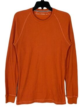 Nwot Sun + Stone Remix Waffle Thermal Long Sleeve Top Mens M Crewneck